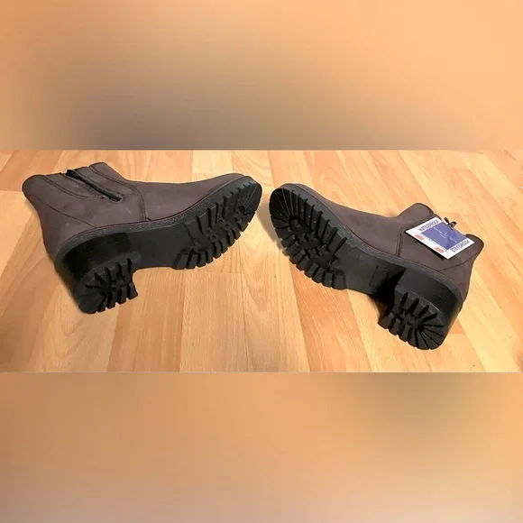 Bos. & Co. Size 7.5 Brown Nubuck Leather Casual Dress Boots/Zipper/Waterproof - Picture 8 of 12